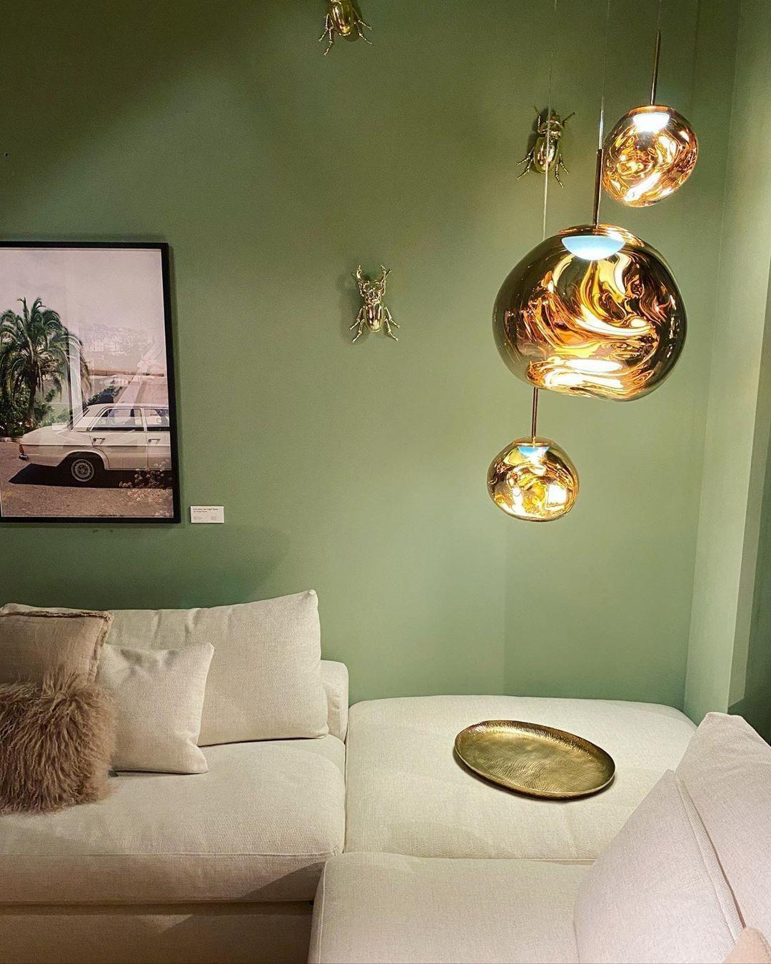 Multi Head Lava Melting Glass Pendant Light Round Ceiling Chandelier for Modern Interiors