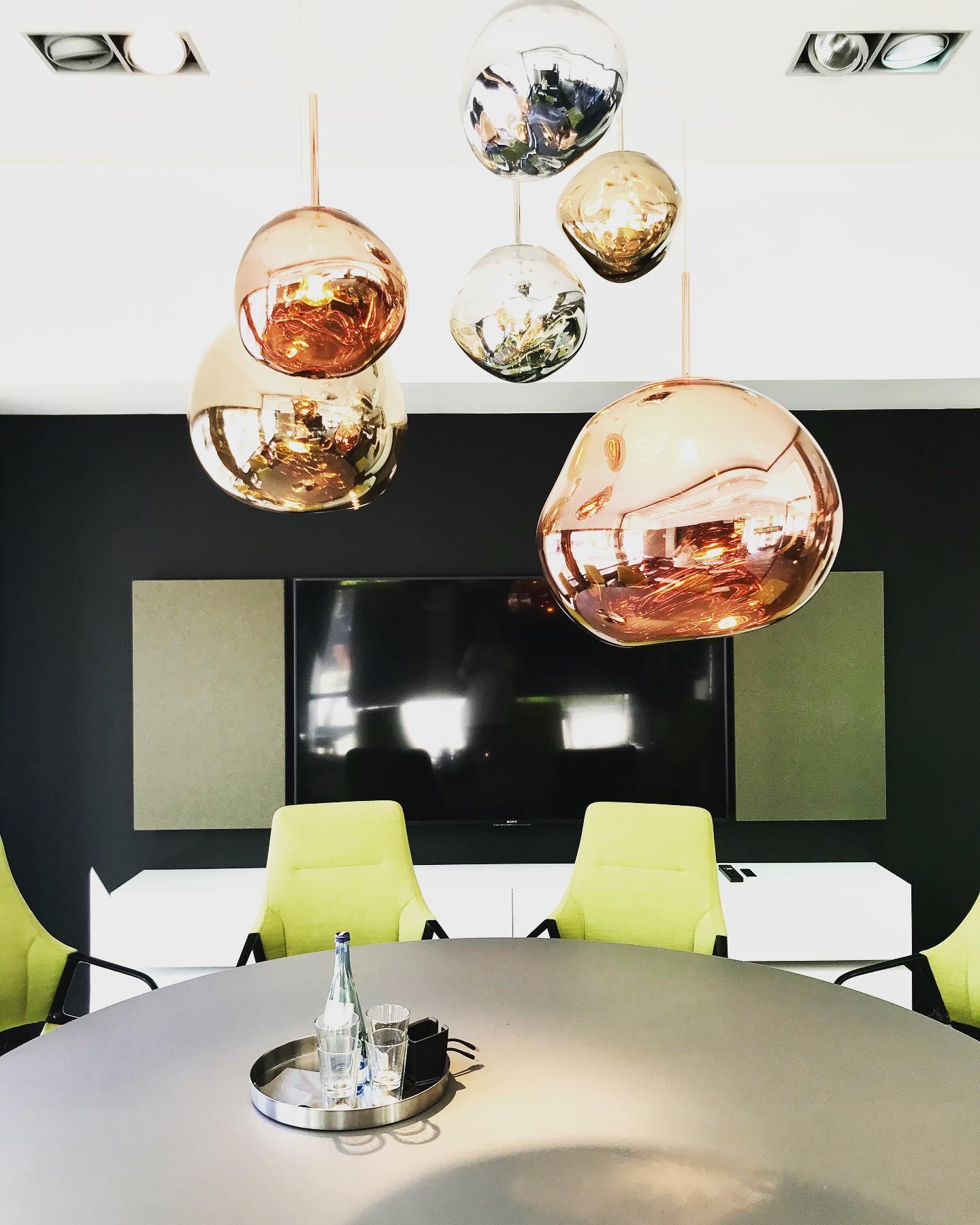 Multi Head Lava Melting Glass Pendant Light Round Ceiling Chandelier for Modern Interiors