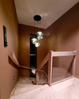 Multi Head Lava Melting Glass Pendant Light Round Ceiling Chandelier for Modern Interiors