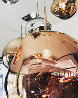 Multi Head Lava Melting Glass Pendant Light Round Ceiling Chandelier for Modern Interiors