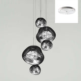 Multi Head Lava Melting Glass Pendant Light Round Ceiling Chandelier for Modern Interiors