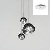 Multi Head Lava Melting Glass Pendant Light Round Ceiling Chandelier for Modern Interiors