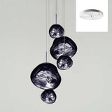 Multi Head Lava Melting Glass Pendant Light Round Ceiling Chandelier for Modern Interiors