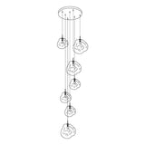 Multi Head Lava Melting Glass Pendant Light Round Ceiling Chandelier for Modern Interiors