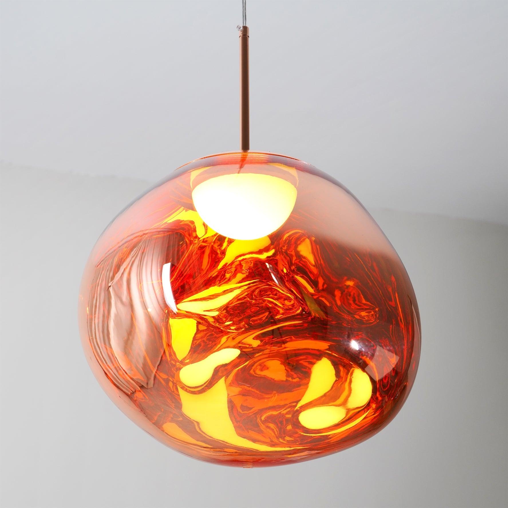 Multi Head Lava Melting Glass Pendant Light Round Ceiling Chandelier for Modern Interiors