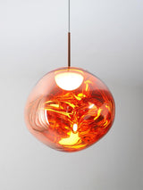Multi Head Lava Melting Glass Pendant Light Round Ceiling Chandelier for Modern Interiors