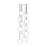 Multi Head Lava Melting Glass Pendant Light Round Ceiling Chandelier for Modern Interiors