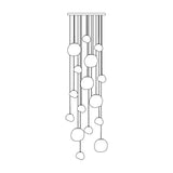 Multi Head Lava Melting Glass Pendant Light Round Ceiling Chandelier for Modern Interiors