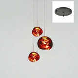 Multi Head Lava Melting Glass Pendant Light Round Ceiling Chandelier for Modern Interiors