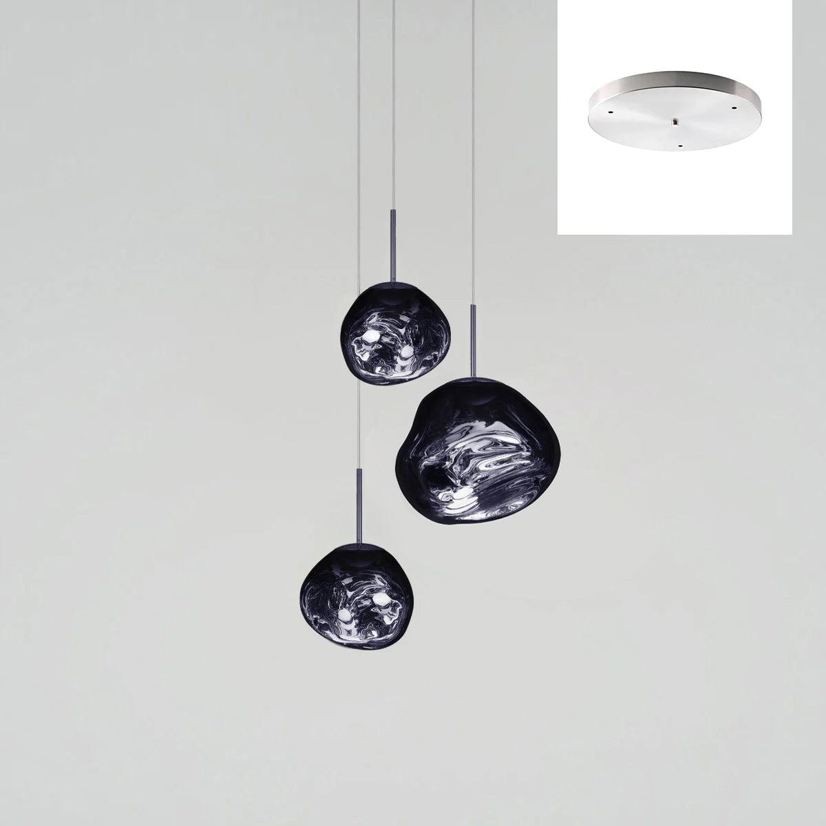 Multi Head Lava Melting Glass Pendant Light Round Ceiling Chandelier for Modern Interiors
