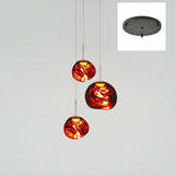 Multi Head Lava Melting Glass Pendant Light Round Ceiling Chandelier for Modern Interiors