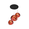 Multi Head Lava Melting Glass Pendant Light Round Ceiling Chandelier for Modern Interiors