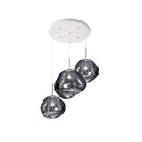 Multi Head Lava Melting Glass Pendant Light Round Ceiling Chandelier for Modern Interiors