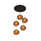 Multi Head Lava Melting Glass Pendant Light Round Ceiling Chandelier for Modern Interiors