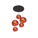 Multi Head Lava Melting Glass Pendant Light Round Ceiling Chandelier for Modern Interiors