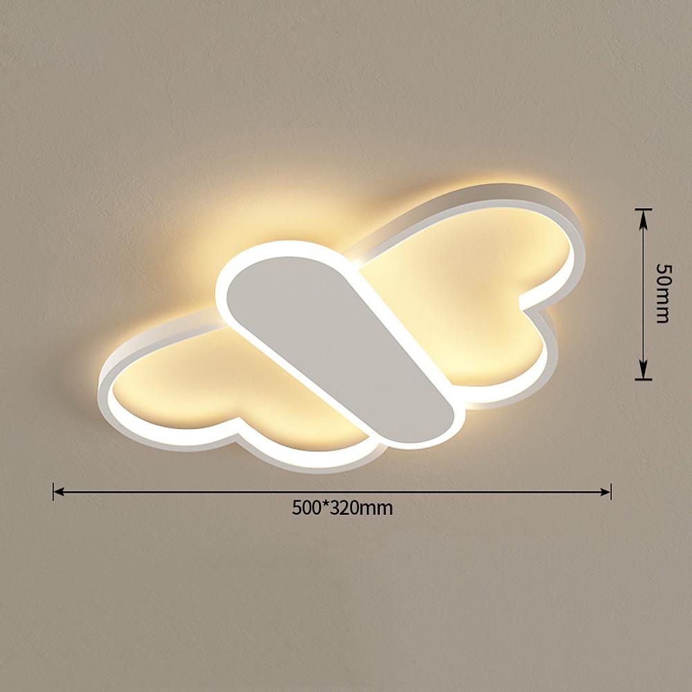 Modern Butterfly LED Flush Mount Ceiling Light Dimmable Remote Control Kids Bedroom Fixture