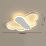 Modern Butterfly LED Flush Mount Ceiling Light Dimmable Remote Control Kids Bedroom Fixture