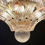 murano-glass-palmette-pink-transparent-chandelier-elegant-modern-hanging-light-fixture