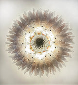 murano-glass-palmette-pink-transparent-chandelier-elegant-modern-hanging-light-fixture