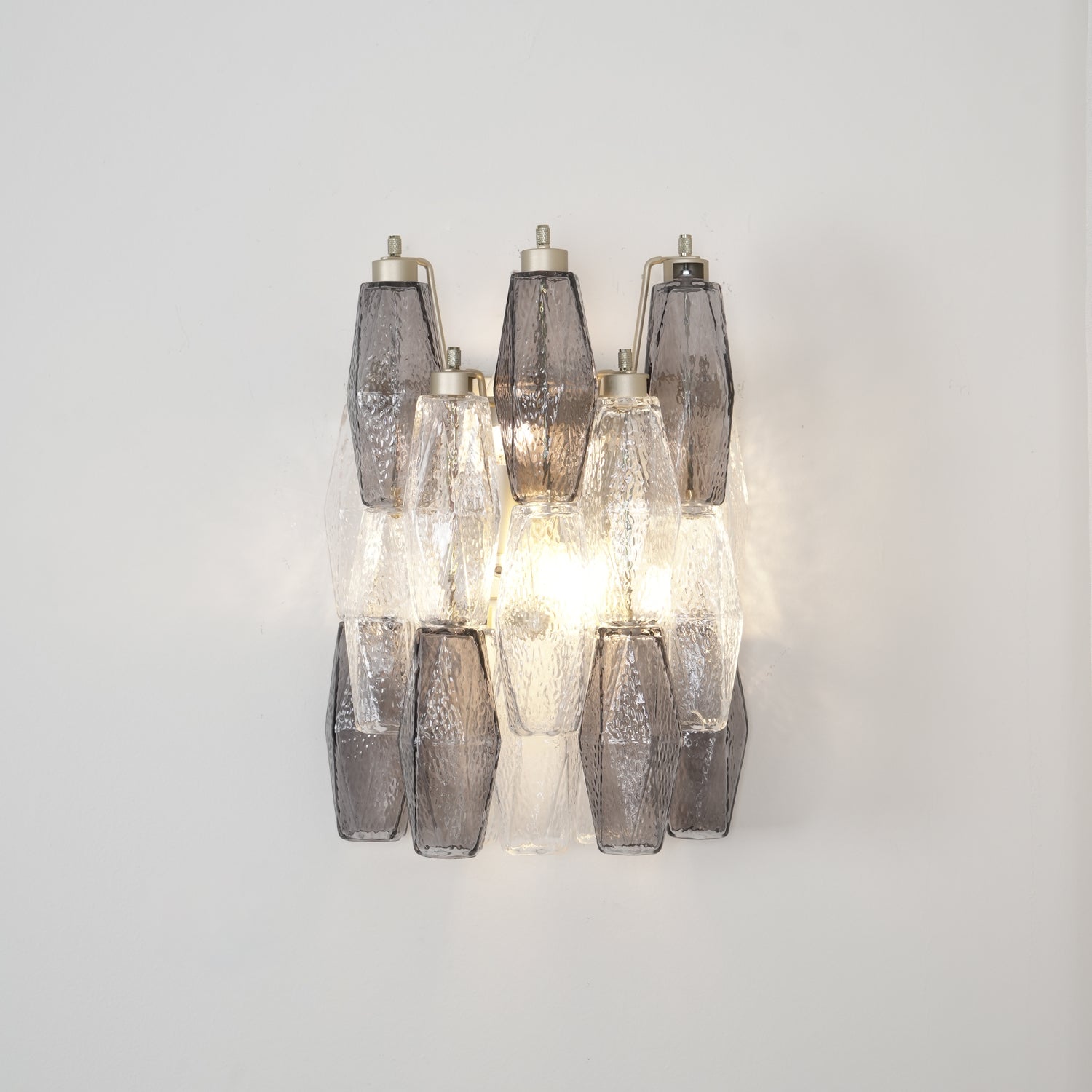 Murano Rhombus Glass Wall Sconce Luxury Handblown Tiered Glass Indoor Light