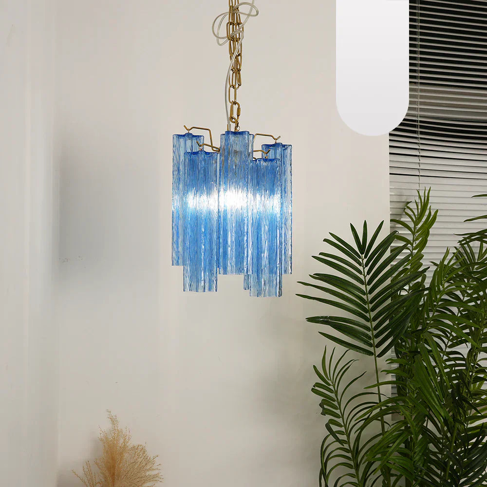 murano-style-blue-glass-tube-pendant-chandelier-with-polished-metal-accents
