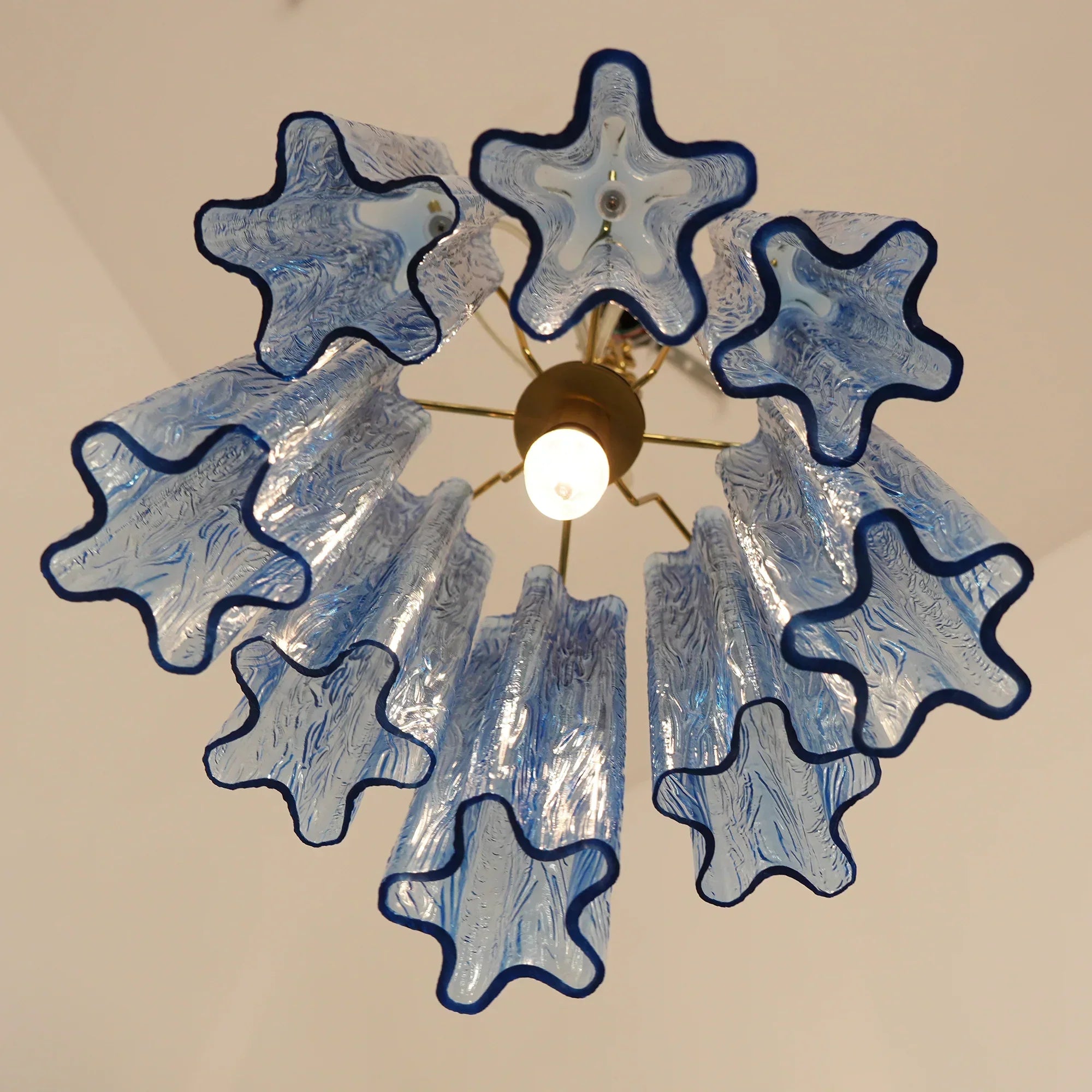 murano-style-blue-glass-tube-pendant-chandelier-with-polished-metal-accents