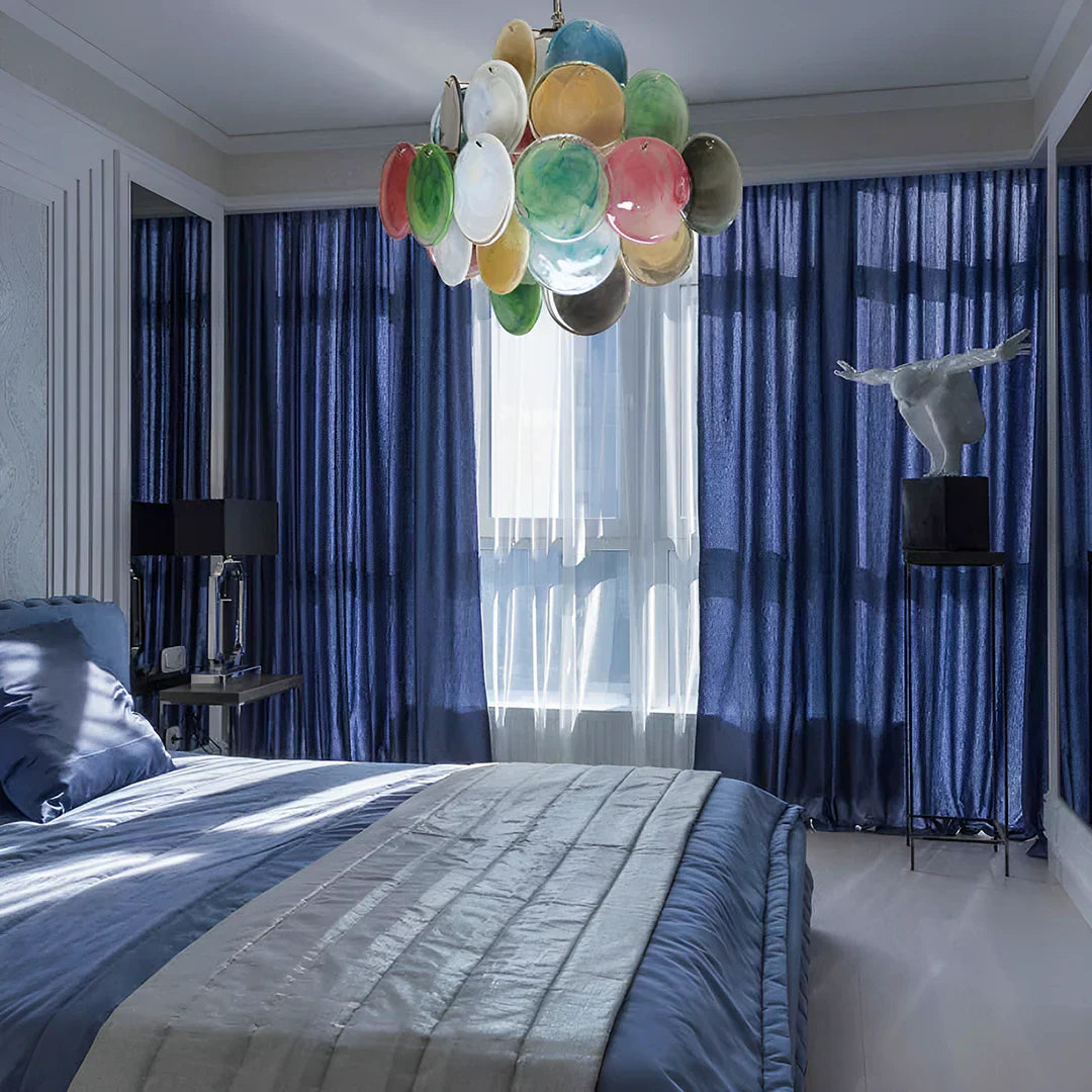murano-style-multicolored-iridescent-alabaster-glass-disc-chandelier-with-metal-frame