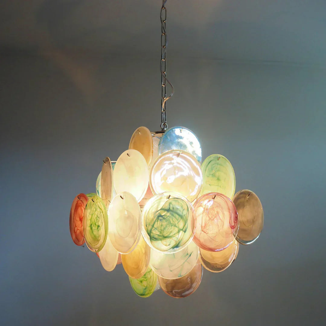 murano-style-multicolored-iridescent-alabaster-glass-disc-chandelier-with-metal-frame