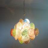 murano-style-multicolored-iridescent-alabaster-glass-disc-chandelier-with-metal-frame
