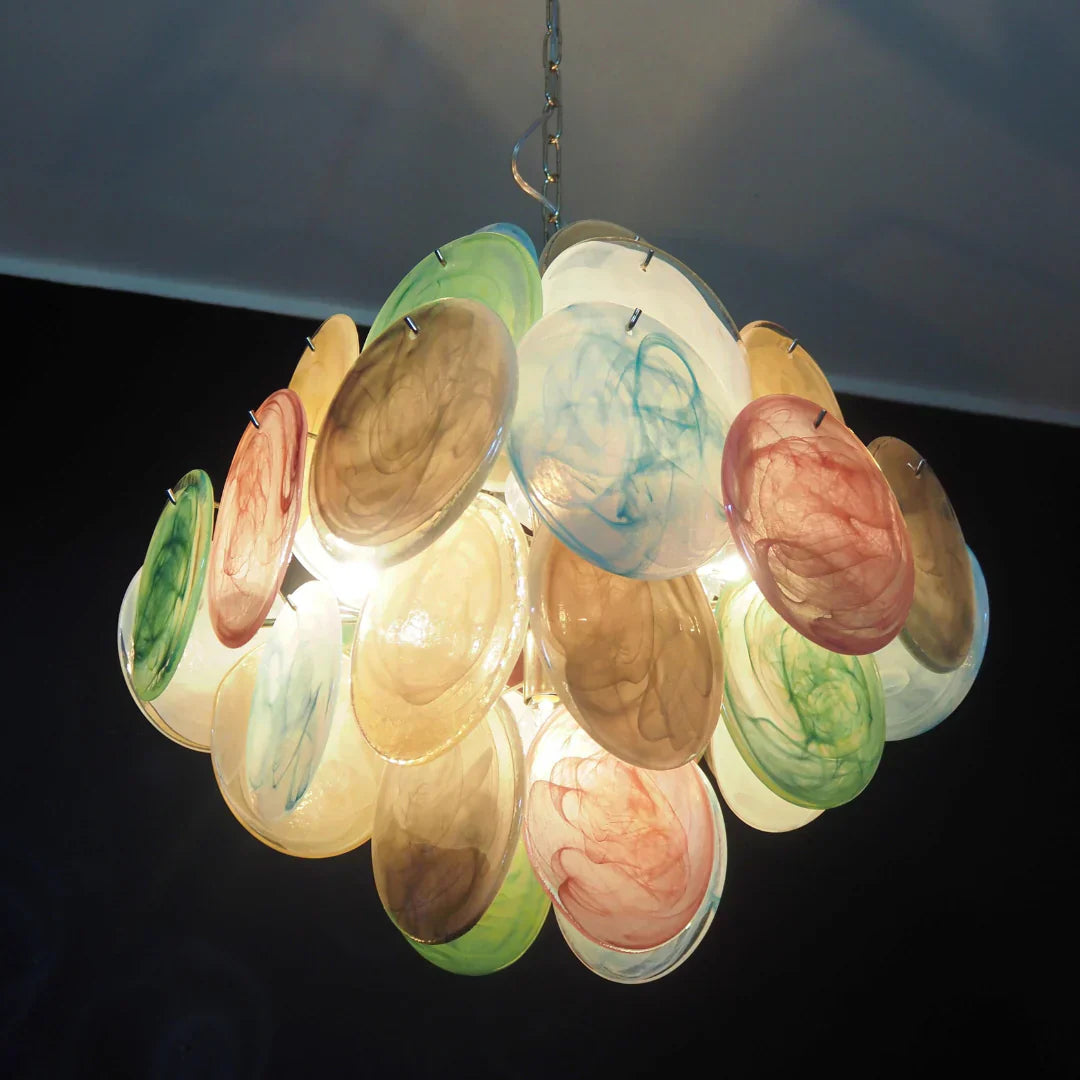 murano-style-multicolored-iridescent-alabaster-glass-disc-chandelier-with-metal-frame
