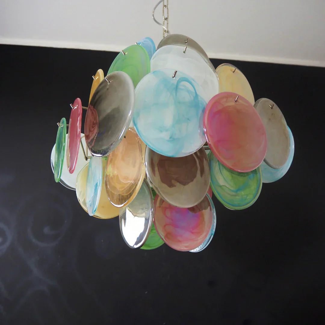 murano-style-multicolored-iridescent-alabaster-glass-disc-chandelier-with-metal-frame