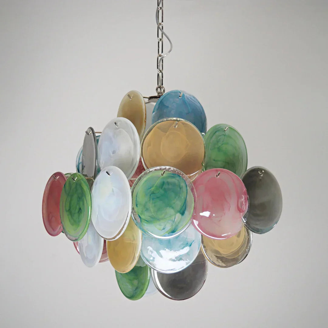 murano-style-multicolored-iridescent-alabaster-glass-disc-chandelier-with-metal-frame