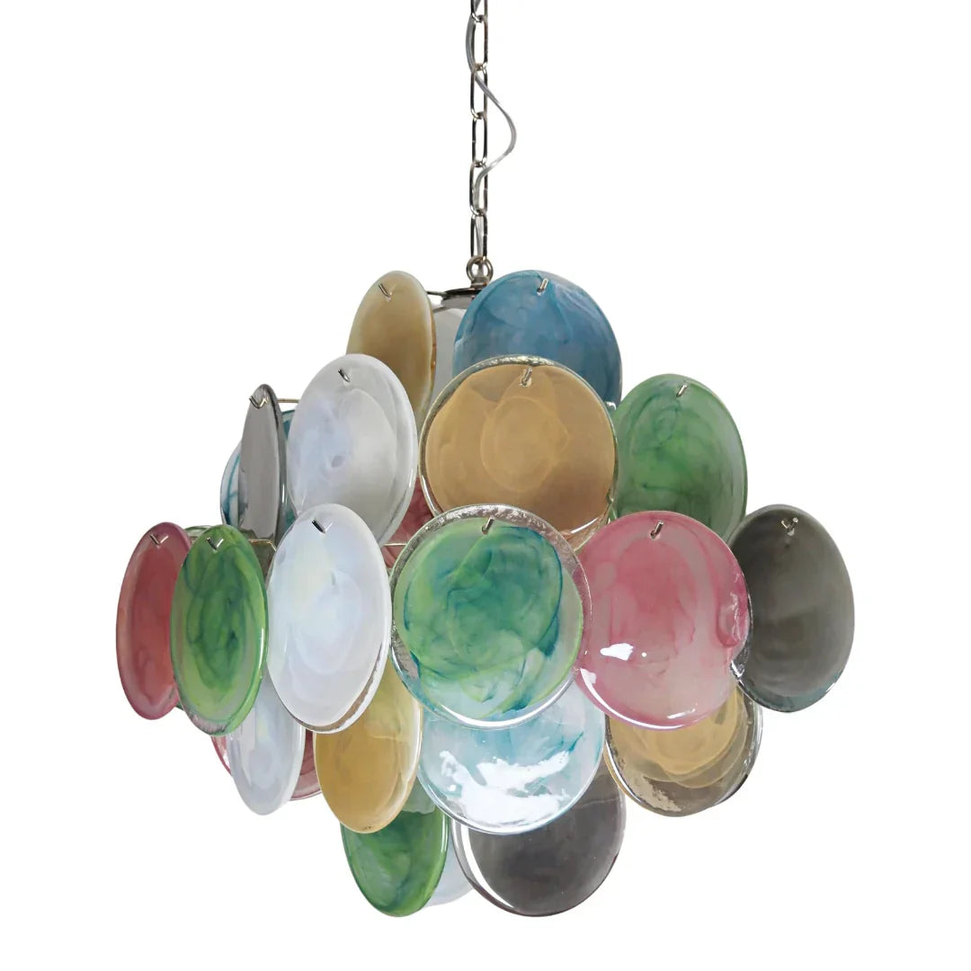 murano-style-multicolored-iridescent-alabaster-glass-disc-chandelier-with-metal-frame
