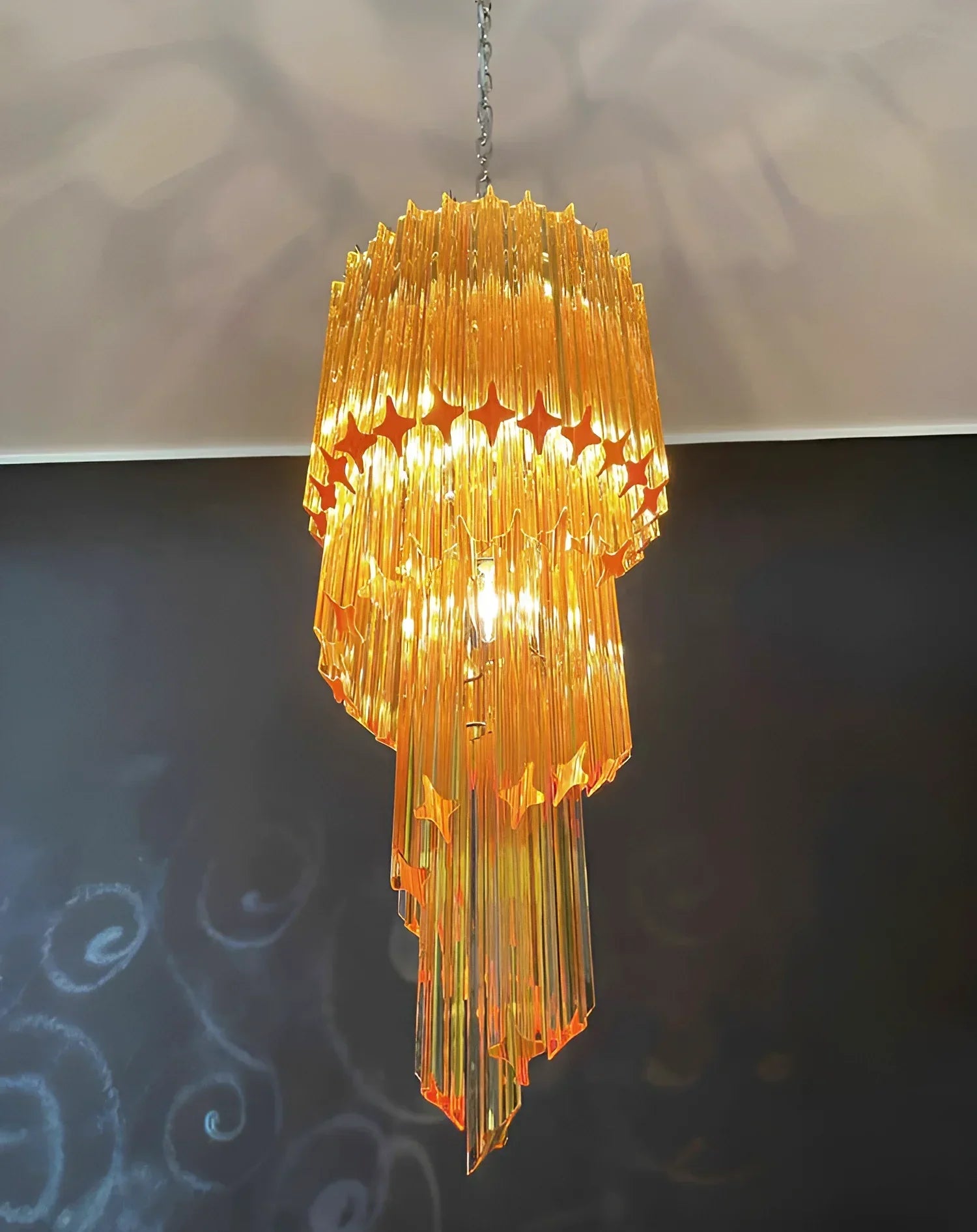 murano-style-spiral-amber-glass-prism-pendant-chandelier-for-entryway-and-living-room