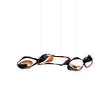 Muscularity Modern Linear LED Pendant Light Gold and Black Chandelier for Dining Room