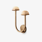 Mushroom Alabaster Sconce Wall Light with Brass Arm and Integrated LED for Modern Interiors