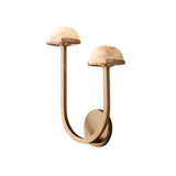 Mushroom Alabaster Sconce Wall Light with Brass Arm and Integrated LED for Modern Interiors