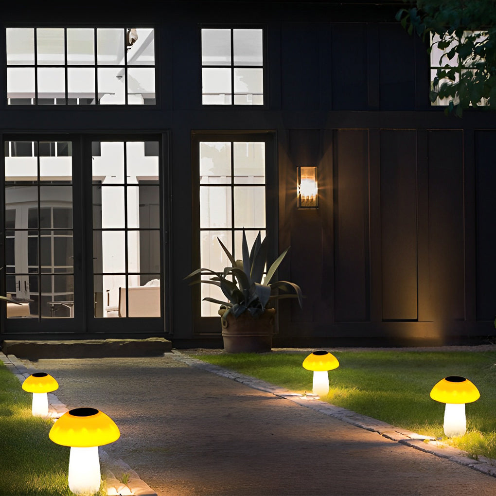 Mushroom Outdoor Solar LED Lawn Lights Waterproof Garden Landscape Pathway Lighting