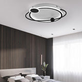 Modern Oval LED Ceiling Light Geometric Flush Mount Fixture for Bedroom and Living Room