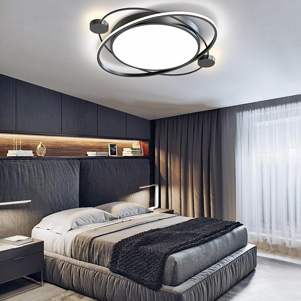 Modern Nordic Round LED Flush Mount Ceiling Light with Remote Control Dimmable Lighting