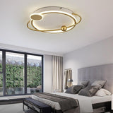 Modern Oval LED Ceiling Light Geometric Flush Mount Fixture for Bedroom and Living Room