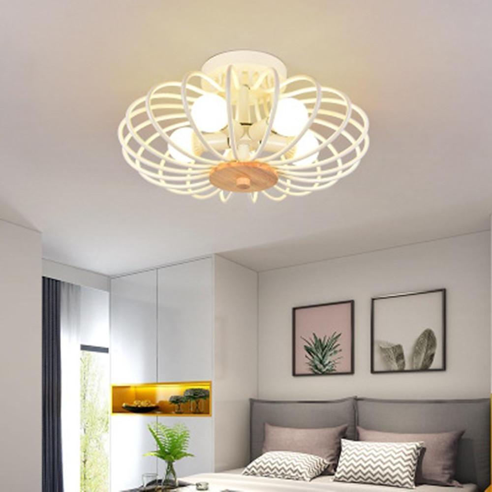 Modern Geometric Metal Globe Flush Mount Ceiling Light for Bedrooms and Living Areas