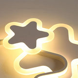 Modern Triple Star LED Flush Mount Ceiling Light for Childrens Bedroom and Nursery Decor