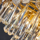 Modern Lantern Crystal Flush Mount Ceiling Light Metal Candelabra LED Fixture