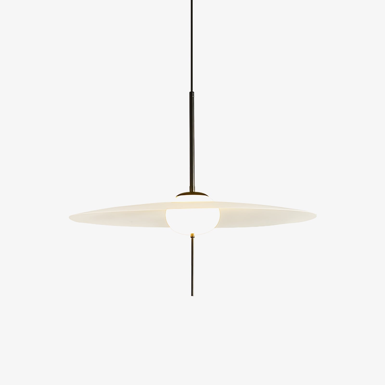 Nara Modern Glass Disk Pendant Light with Satin Finish LED Ceiling Hanging Lamp