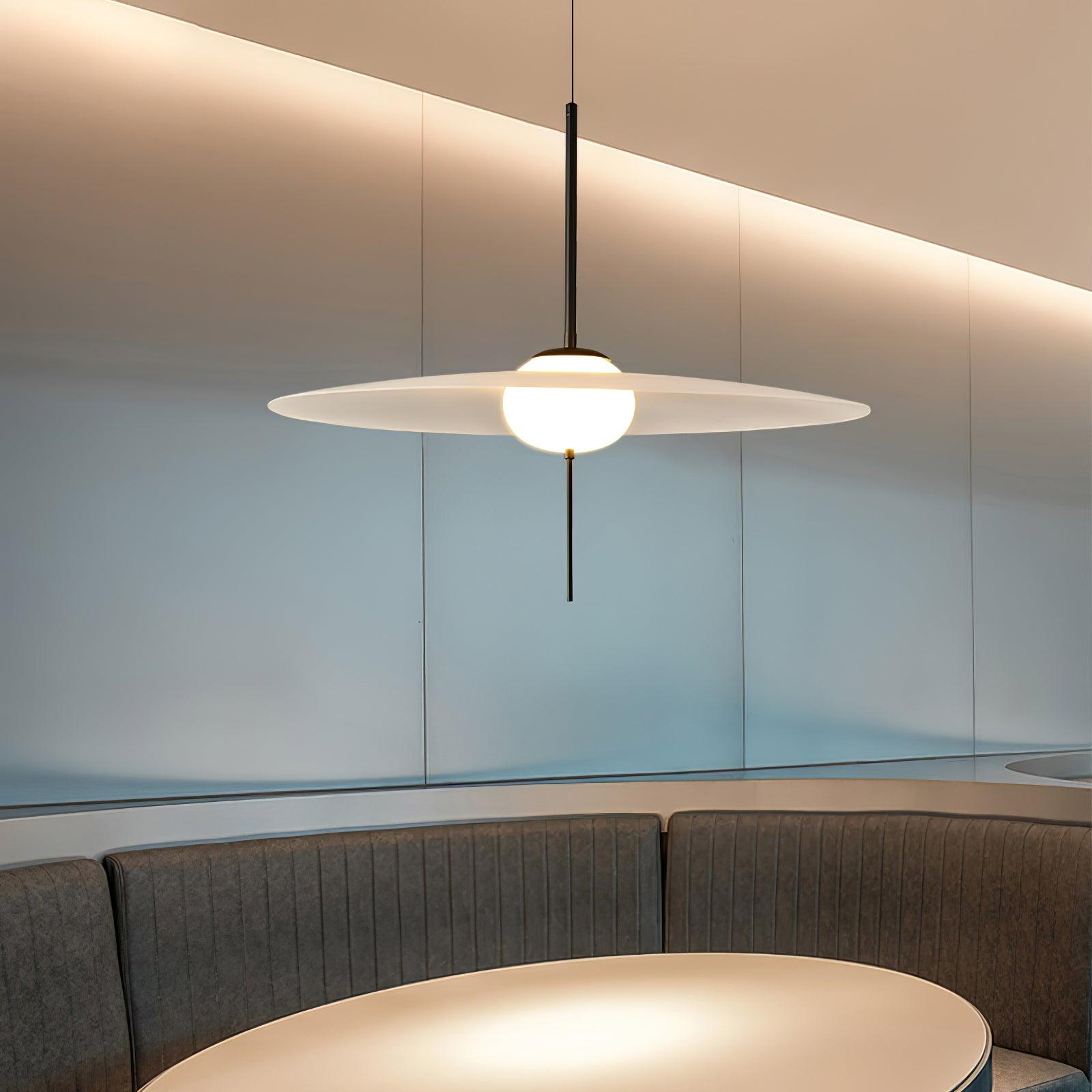 Nara Modern Glass Disk Pendant Light with Satin Finish LED Ceiling Hanging Lamp