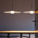 Nara Modern Glass Disk Pendant Light with Satin Finish LED Ceiling Hanging Lamp