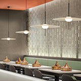 Nara Modern Glass Disk Pendant Light with Satin Finish LED Ceiling Hanging Lamp