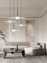 Nara Modern Glass Disk Pendant Light with Satin Finish LED Ceiling Hanging Lamp