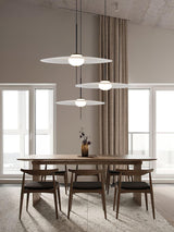 Nara Modern Glass Disk Pendant Light with Satin Finish LED Ceiling Hanging Lamp